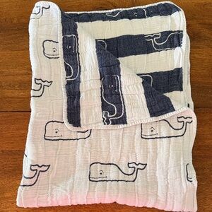 Vineyard Vines for Target Whale Print Baby Muslin Stroller Blanket